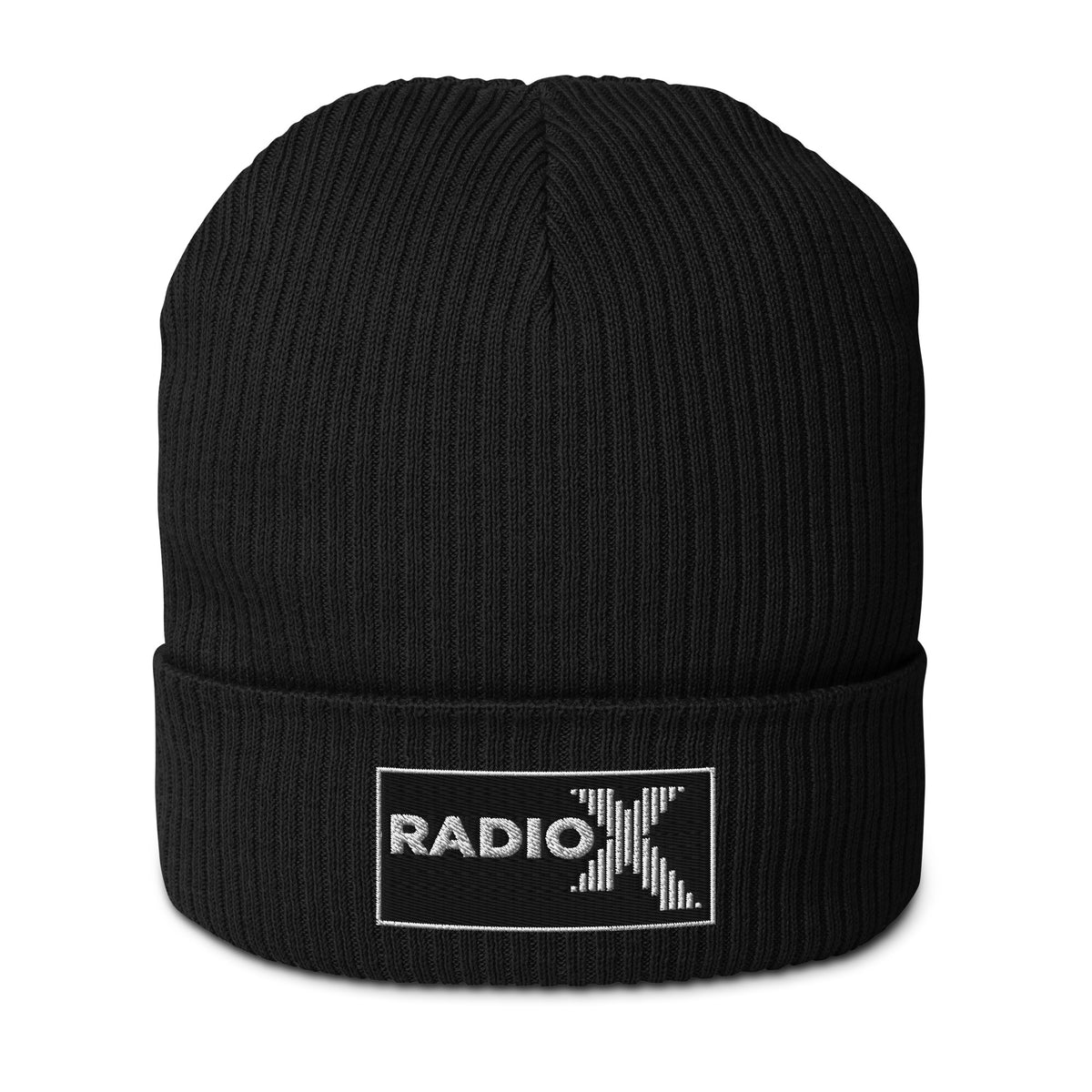 Radio X White Black/Black Organic Ribbed Beanie