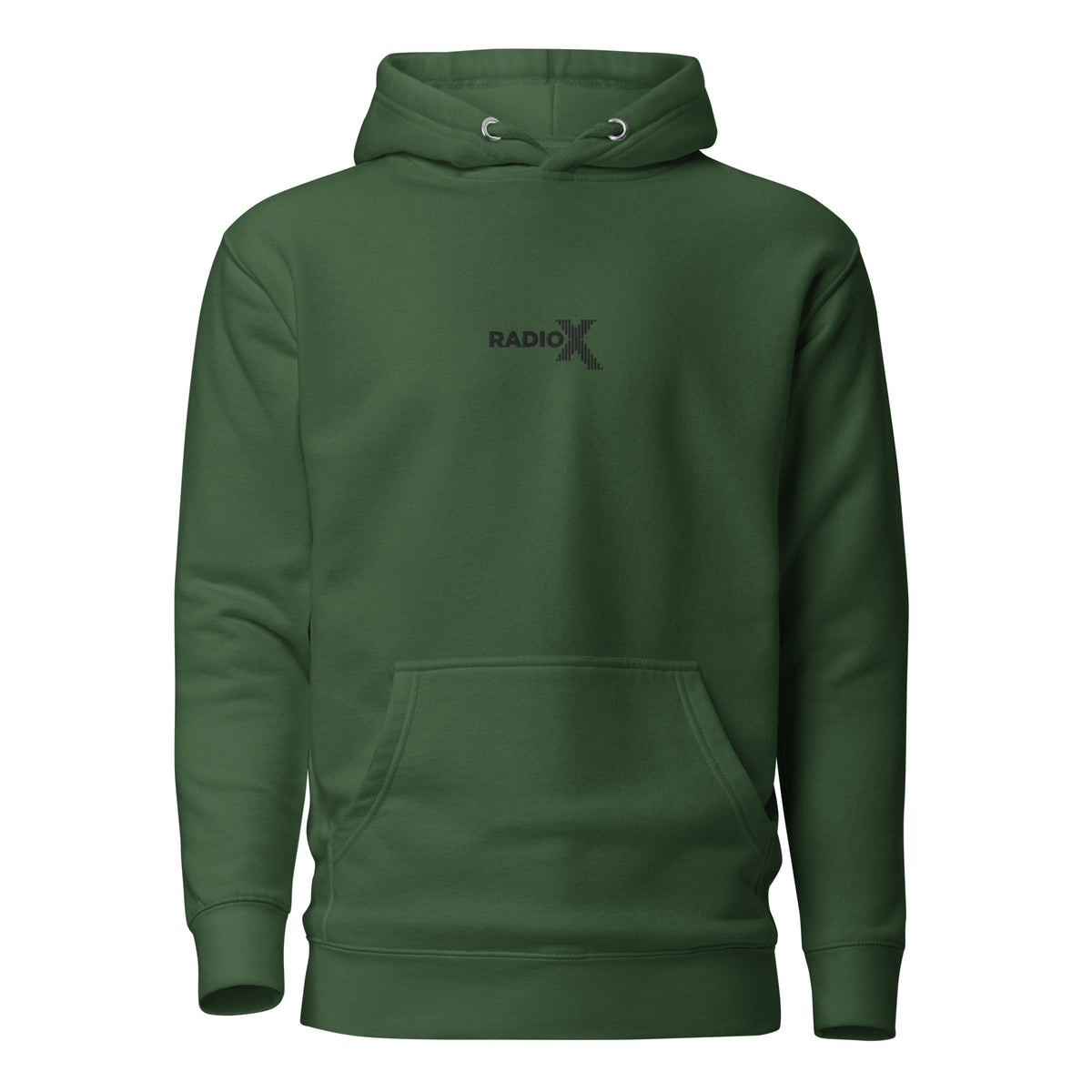 Radio X  (Black Logo) Embroidered Green Unisex Hoodie