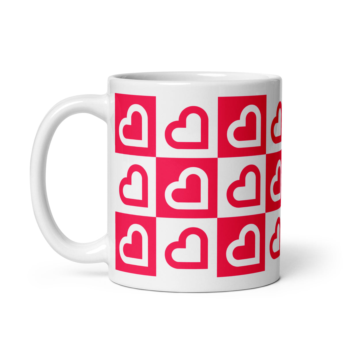 Heart Checkerboard Mug