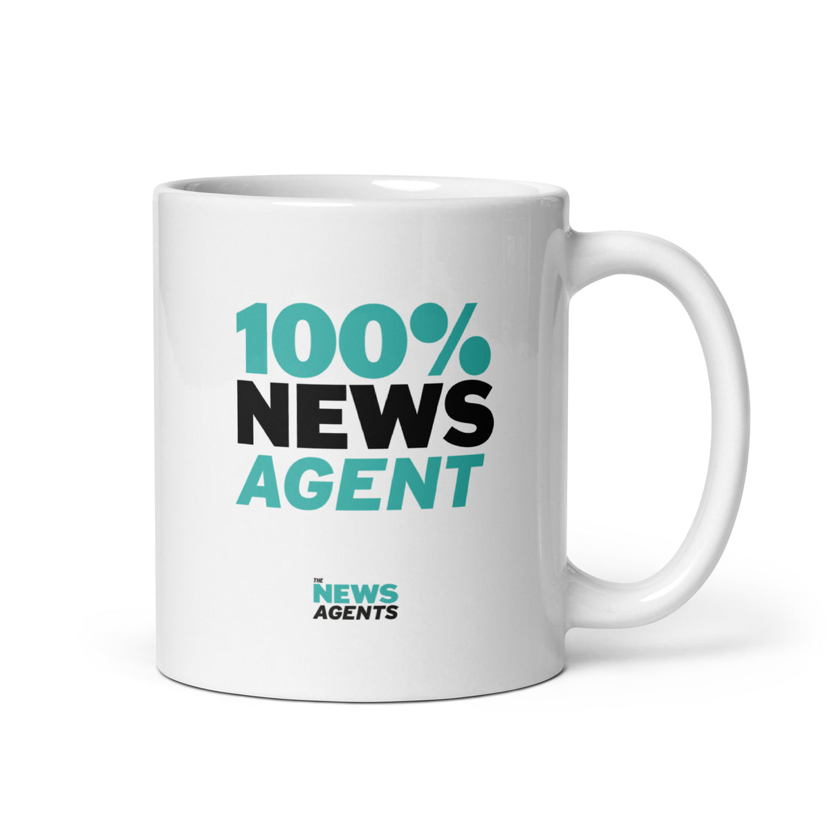 100% News Agent White Glossy Mug