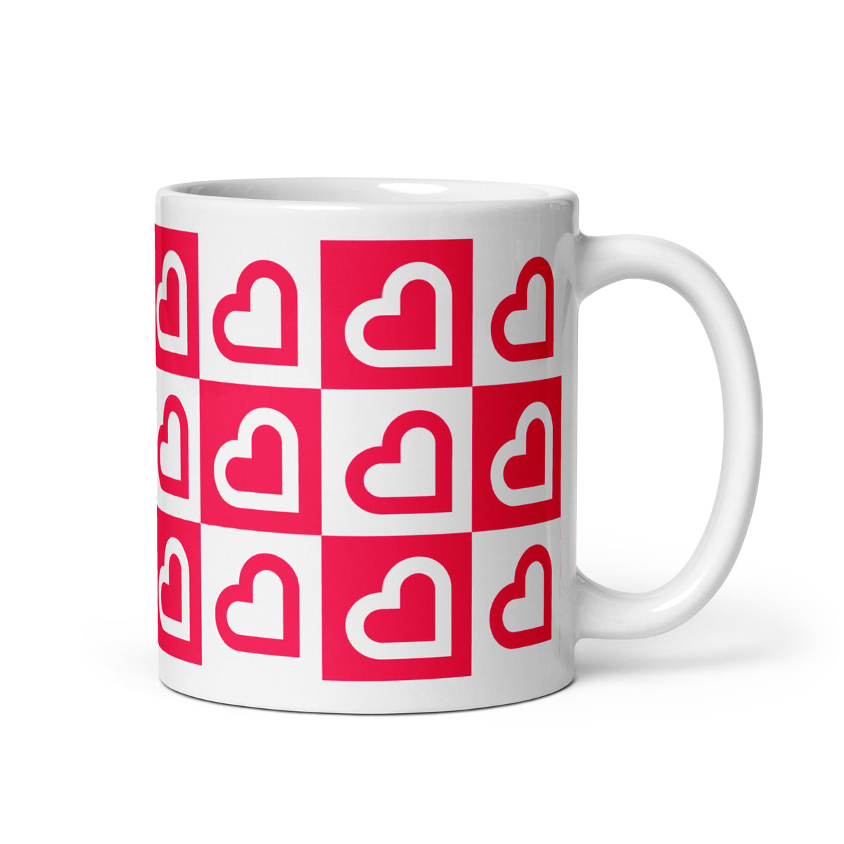 Heart Checkerboard Mug