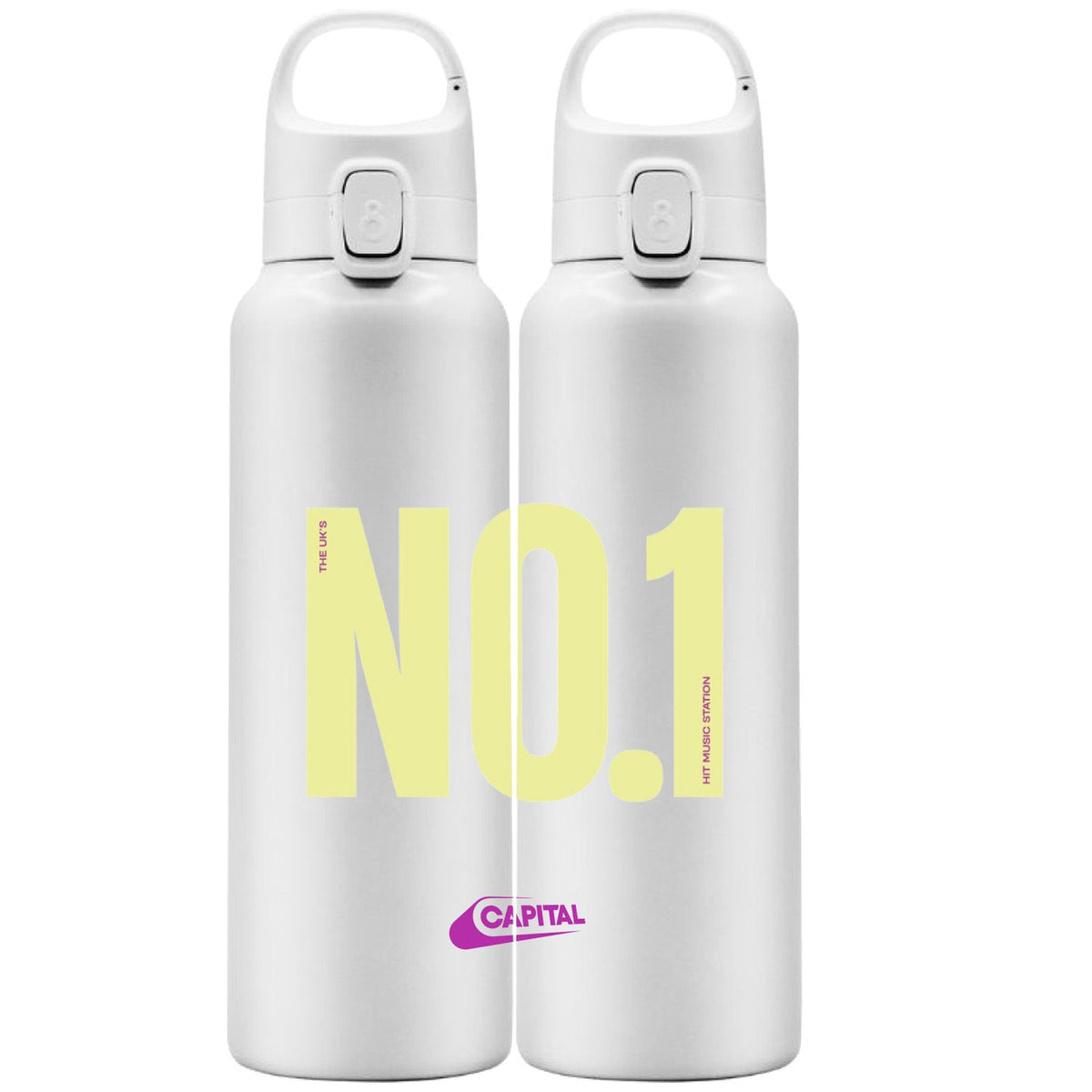 Capital No.1 Yellow White Water Bottle