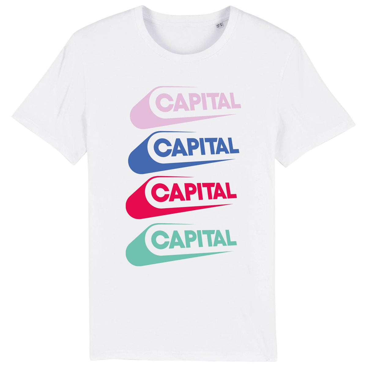 Capital Stacked White Unisex  T-Shirt